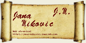 Jana Miković vizit kartica